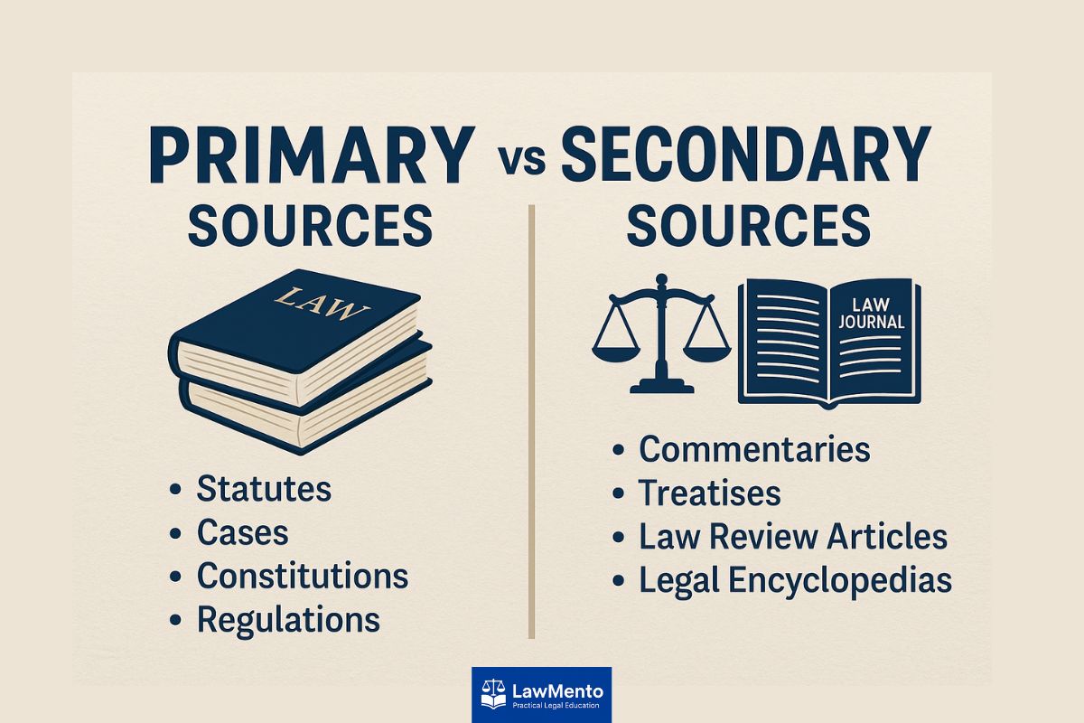 Primary vs Secondary Sources in Legal Research: Key Differences - LawMento